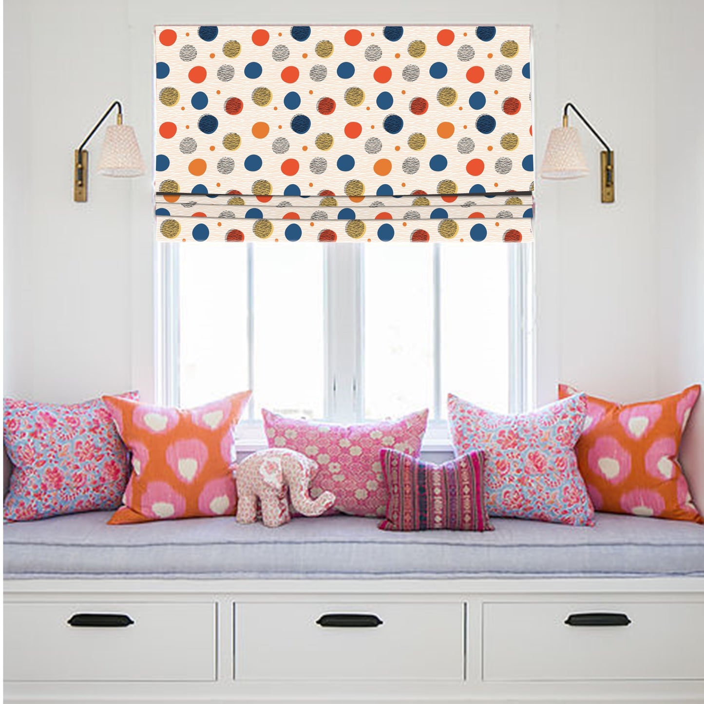 Colorful Polka Dots Window Roman Shade