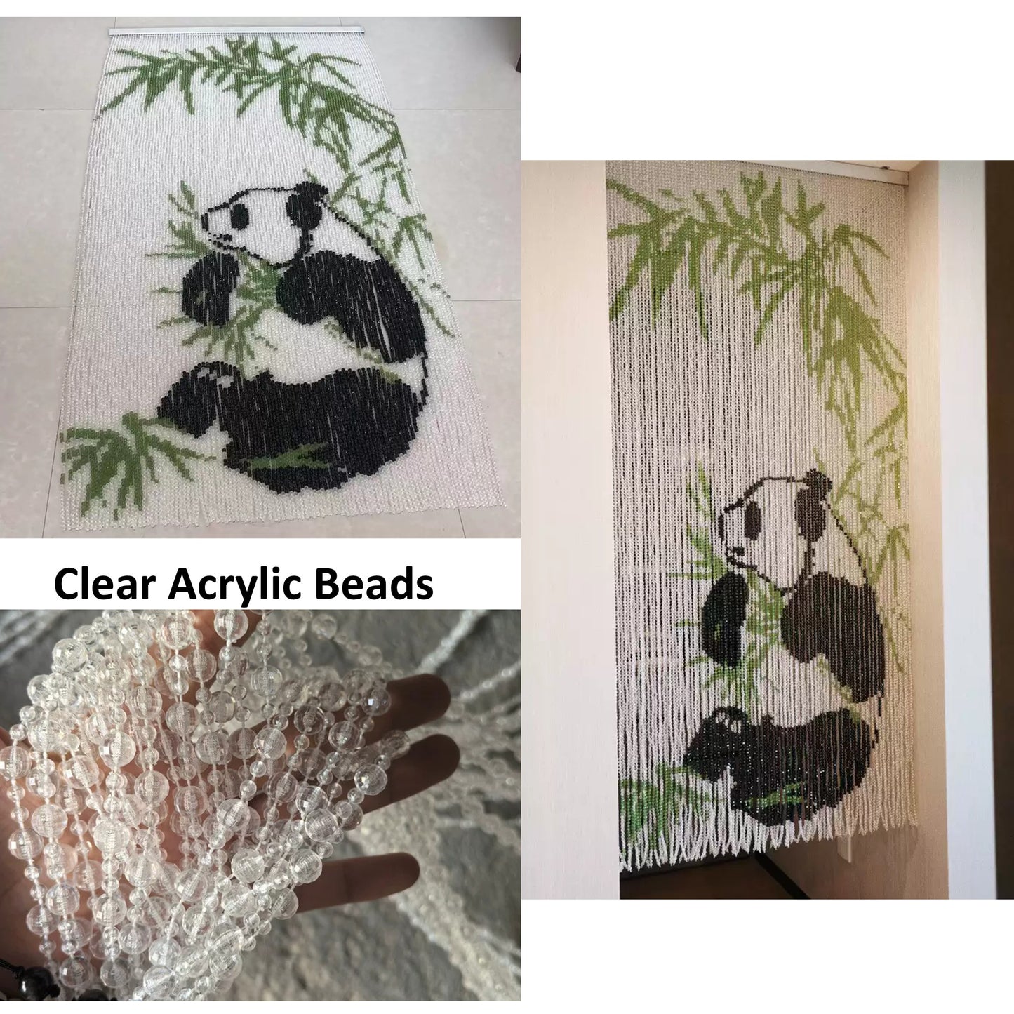 Custom Design Handcrafted Pixel Art Plastic Acrylic Bead Curtain