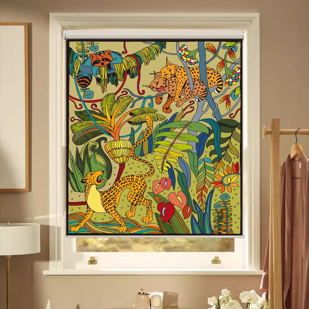 Tropical Leopards Window Roller Shade