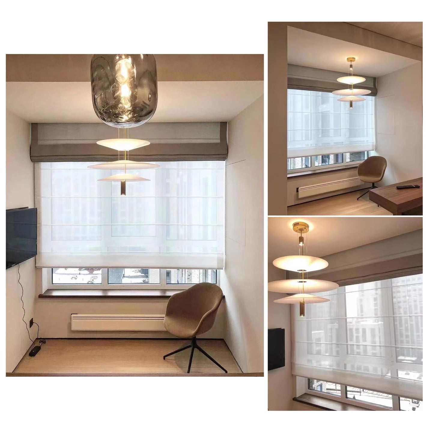 Double Layers Dual Linen Blackout and Light Filter Window Roman Shade
