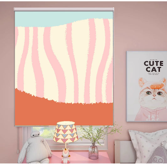Abstract Art Pastel Color Neutral Nursery Window Roller Shade