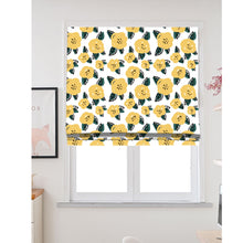 Load image into Gallery viewer, Botanical Yellow Flower Motif Window Roman Shade
