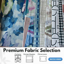 Load image into Gallery viewer, Premium Upholstery Fabric – Custom Order Roman Shades, Curtains, Pillowcases, Faux Valance
