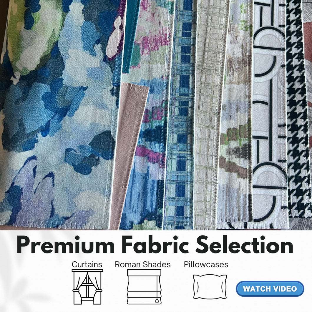 Premium Upholstery Fabric – Custom Order Roman Shades, Curtains, Pillowcases, Faux Valance