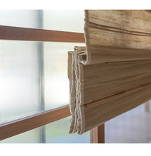 Load image into Gallery viewer, Natural Reed Linen Roman Style Window Roller Shade
