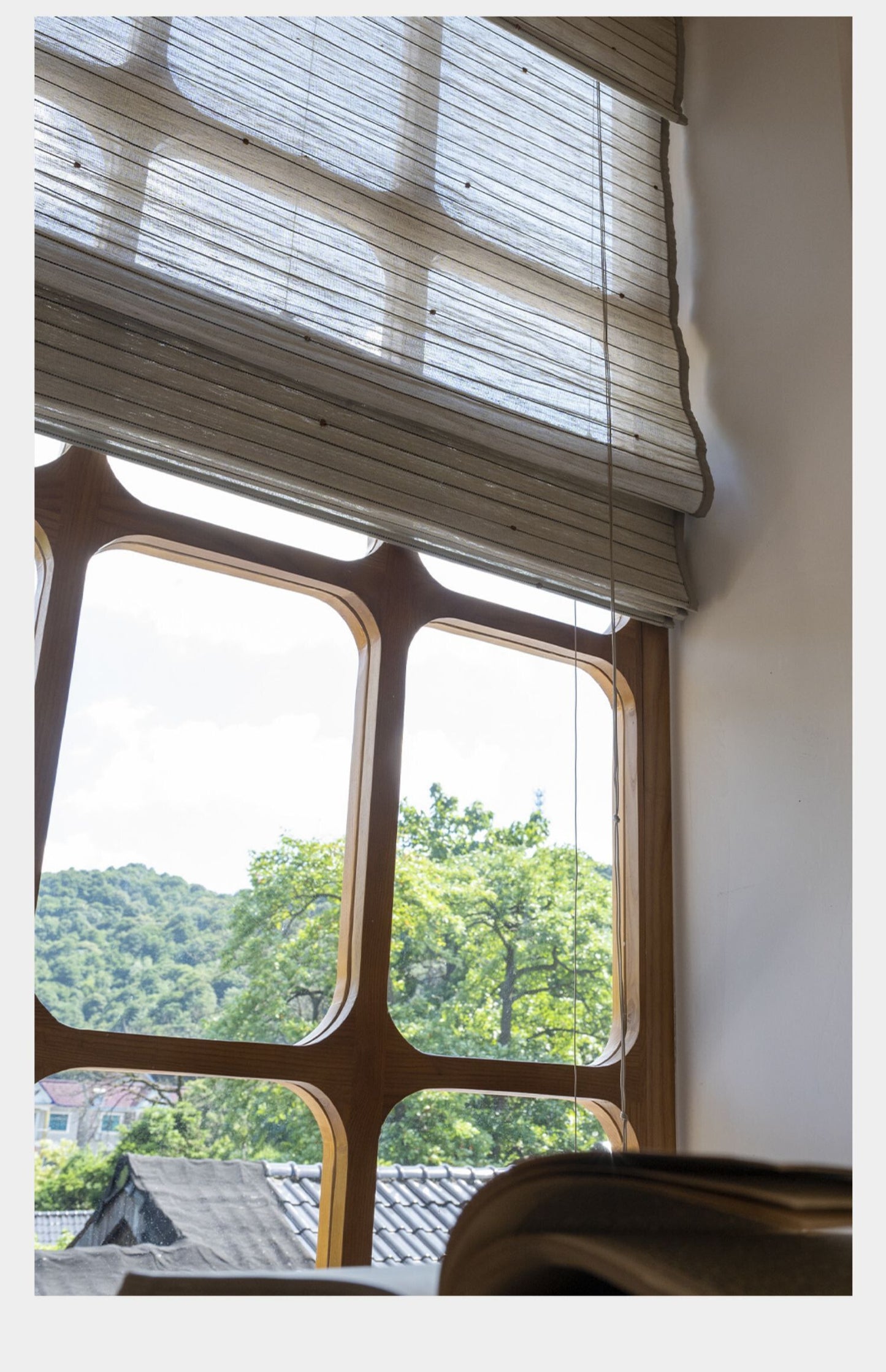 Natural Woven Warm Taupe Bamboo Window Shade (Top Down Bottom Up Available)