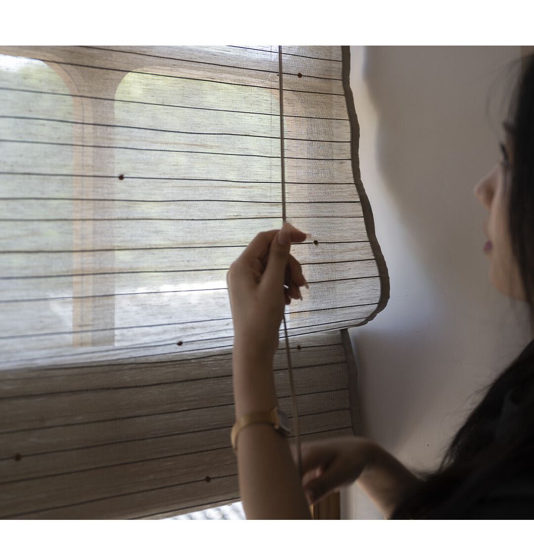 Natural Woven Warm Taupe Bamboo Window Shade (Top Down Bottom Up Available)