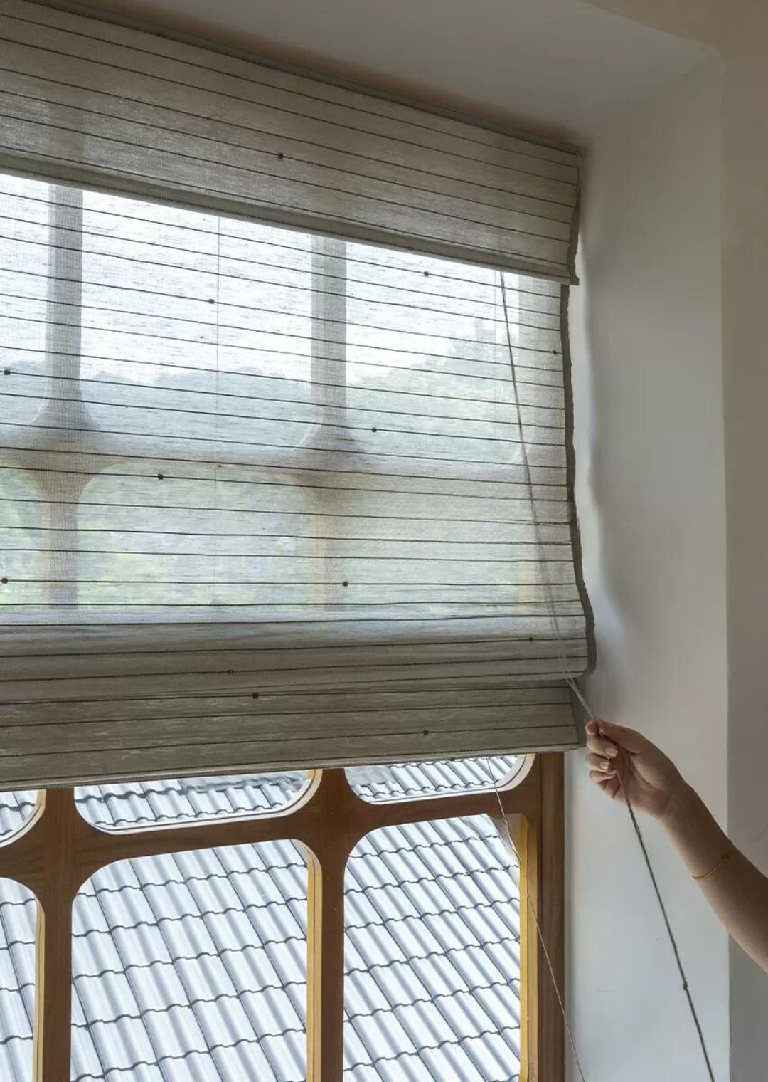 Natural Woven Warm Taupe Bamboo Window Shade (Top Down Bottom Up Available)