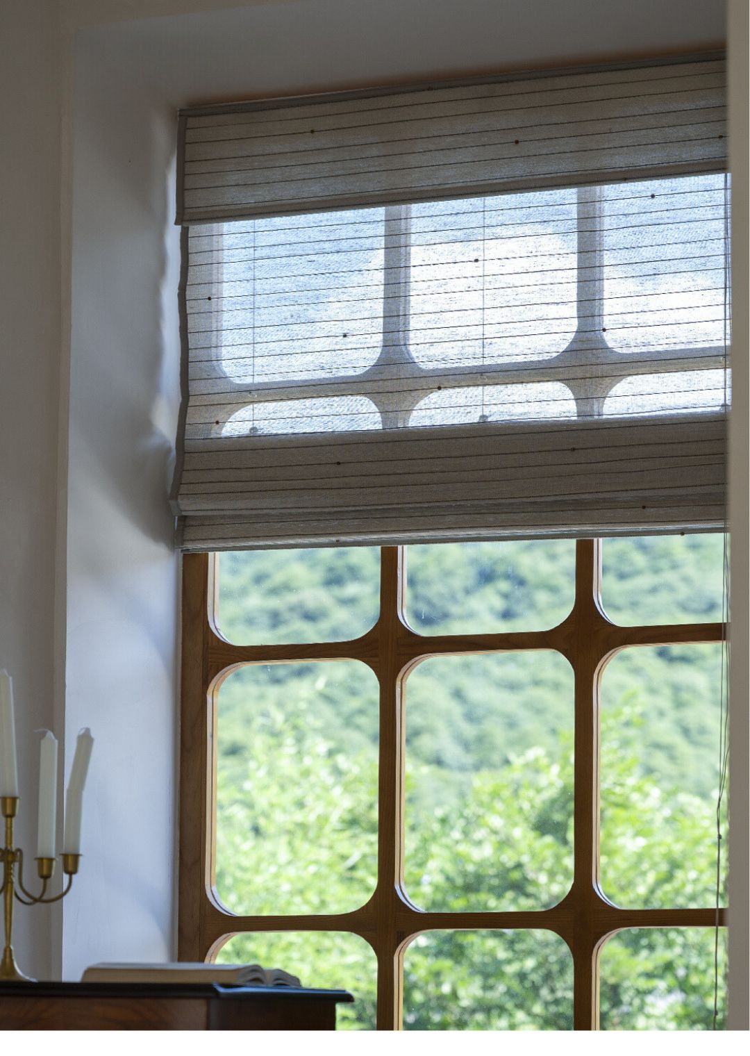 Natural Woven Warm Taupe Bamboo Window Shade (Top Down Bottom Up Available)