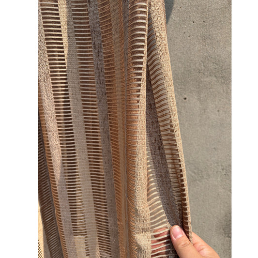 Mid-Century Orientals Bamboo Look Window Curtains Drapery