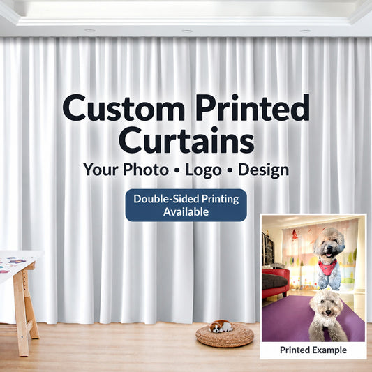 Custom Your Image Business Logo Backdrop Window Curtains Drapery