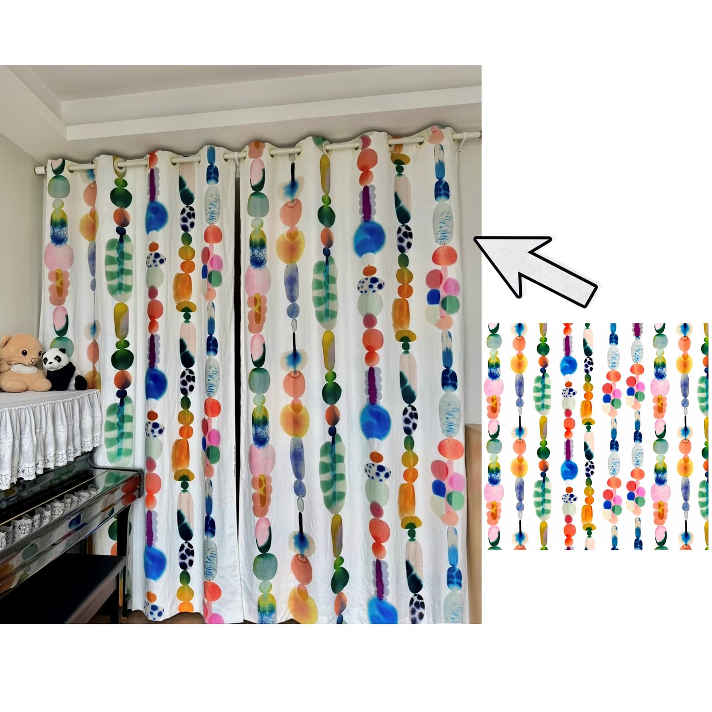 Custom Your Image Business Logo Backdrop Window Curtains Drapery