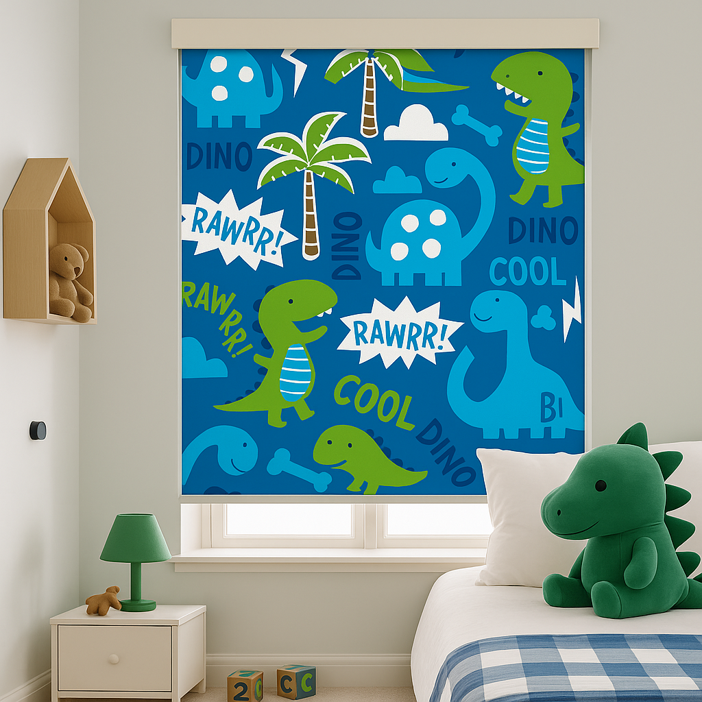 Dino Dinosaurs Boy Room Nursery Window Roller Shade