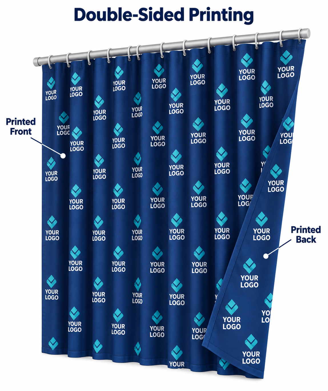 Custom Your Image Business Logo Backdrop Window Curtains Drapery