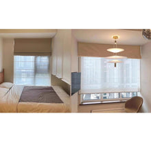 Load image into Gallery viewer, Double Layers Dual Linen Blackout and Light Filter Window Roman Shade
