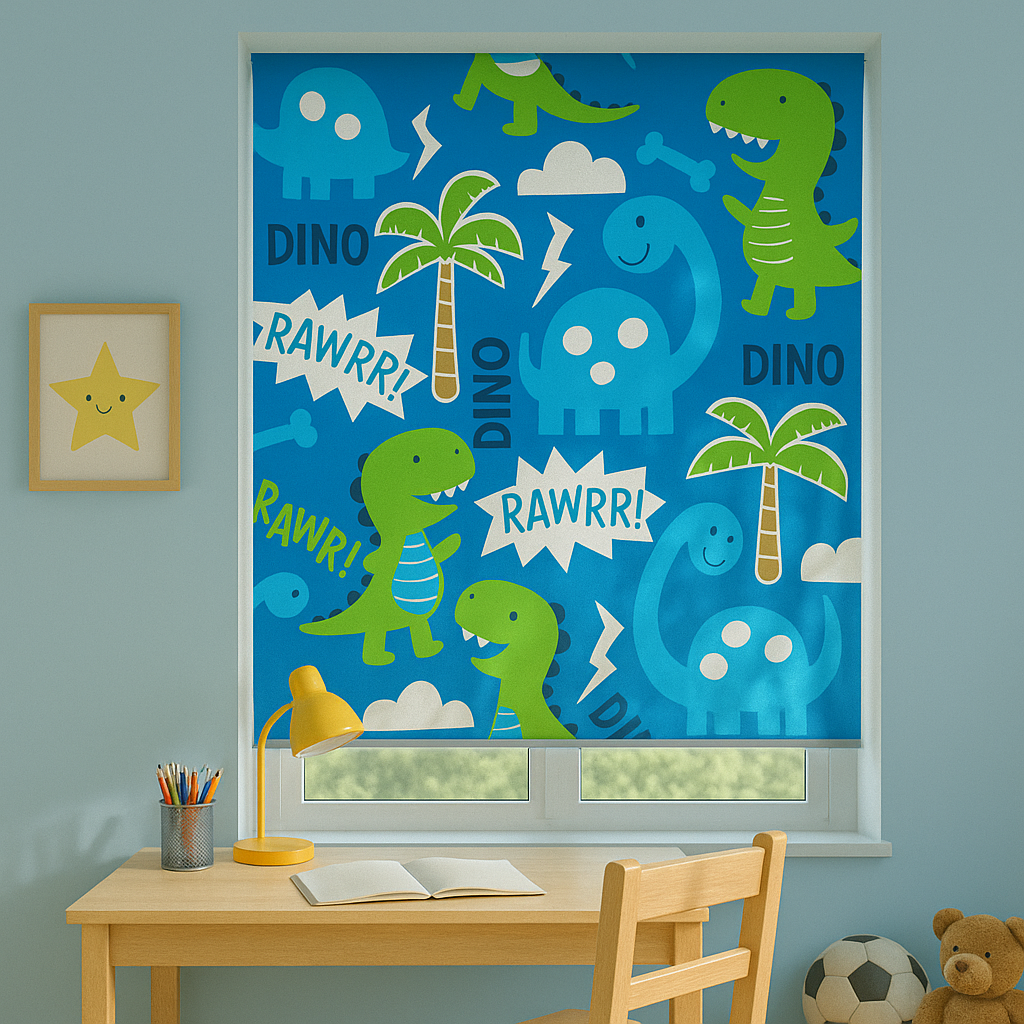 Dino Dinosaurs Boy Room Nursery Window Roller Shade