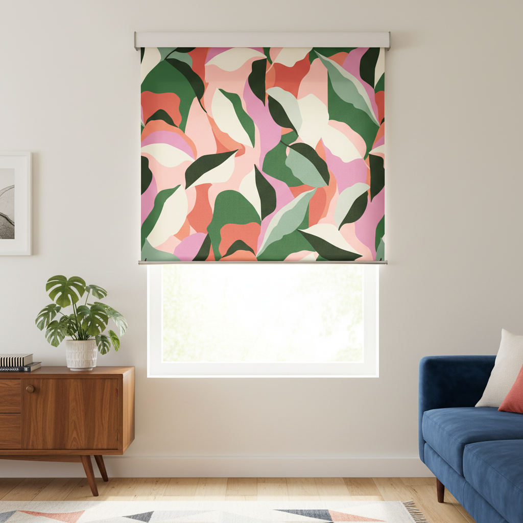 Tropical Canopy Botanical Abstractions Window Roller Shade