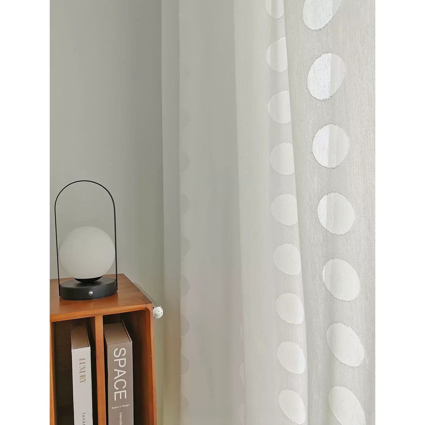 Hollow Circle Embroidered Sheer Curtains Drapery