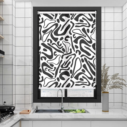 Abstract Zebra Modern  Black and White Window Roller Shade