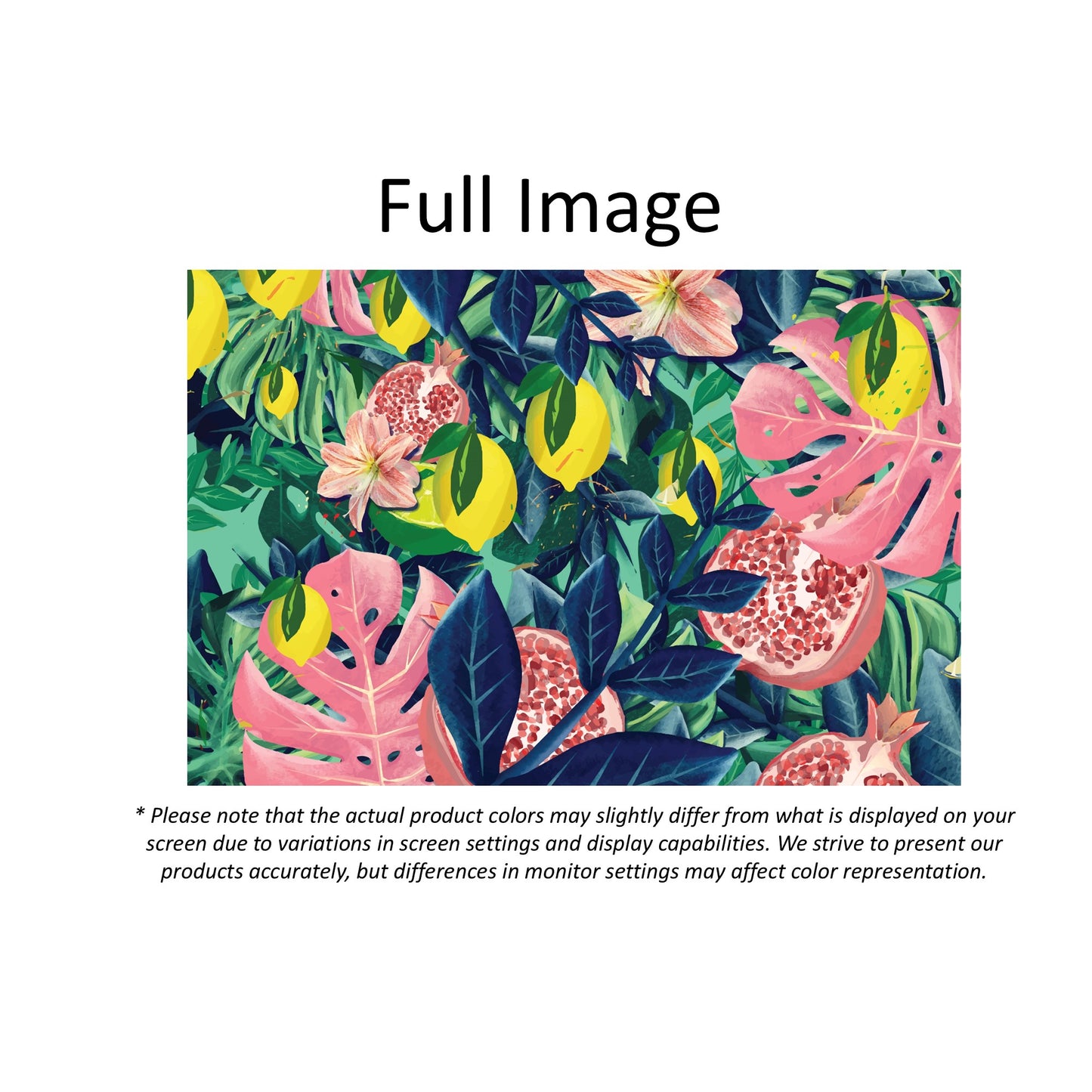 Tropical Plants Fruits Lemons Pomegranate Window Roman Shade