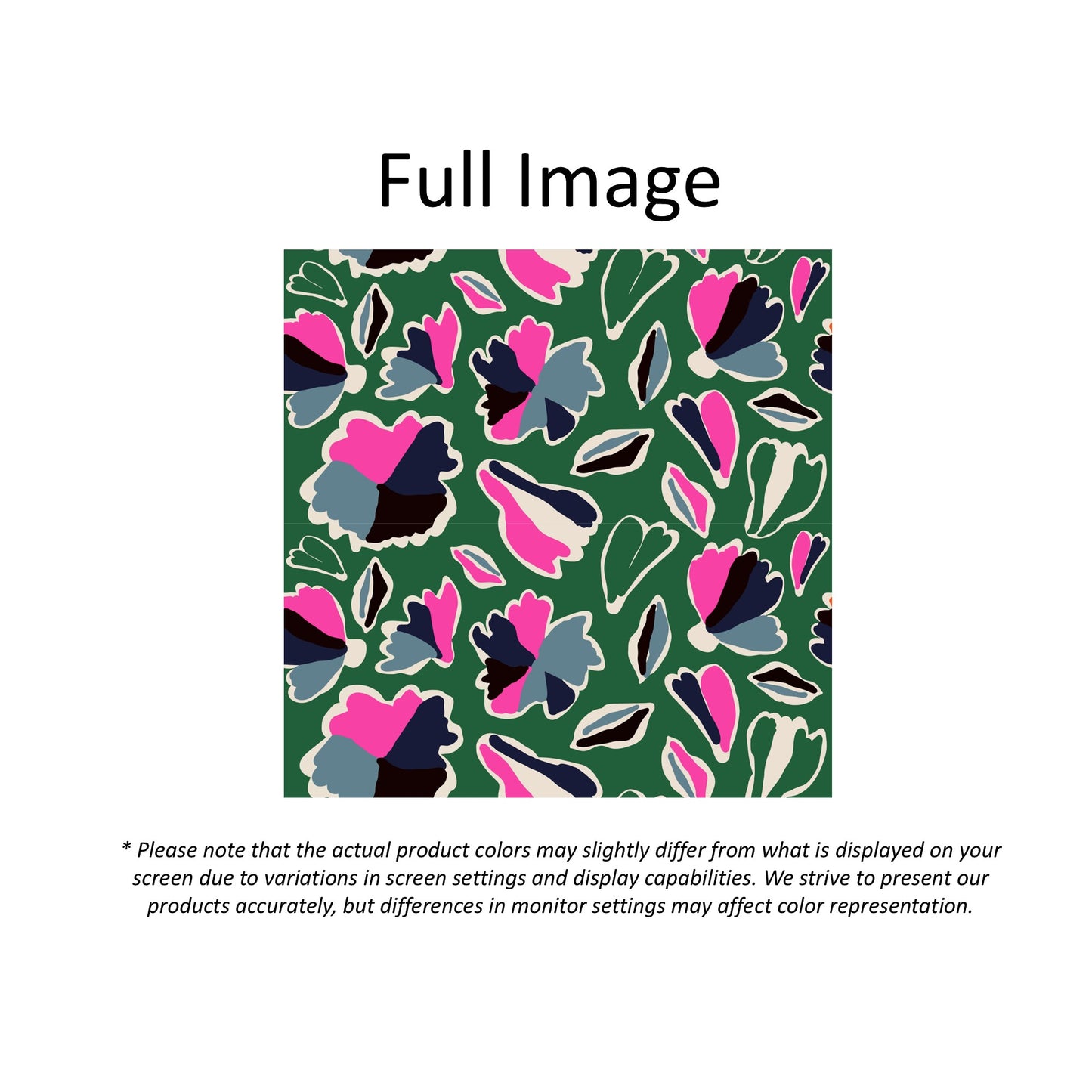 Abstract Green Flora Print Maximalist Window Roller Shade