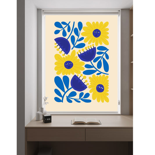 Whimsical Floral Art Window Roller Shade