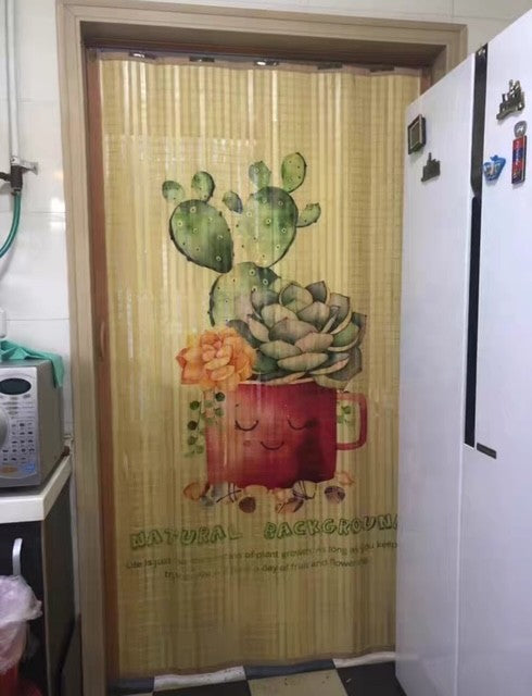 Custom Graphic/Image/Logo Natural Bamboo Sliding Door Curtain Divider