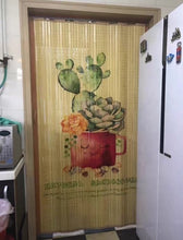 Load image into Gallery viewer, Custom Graphic/Image/Logo Natural Bamboo Sliding Door Curtain Divider
