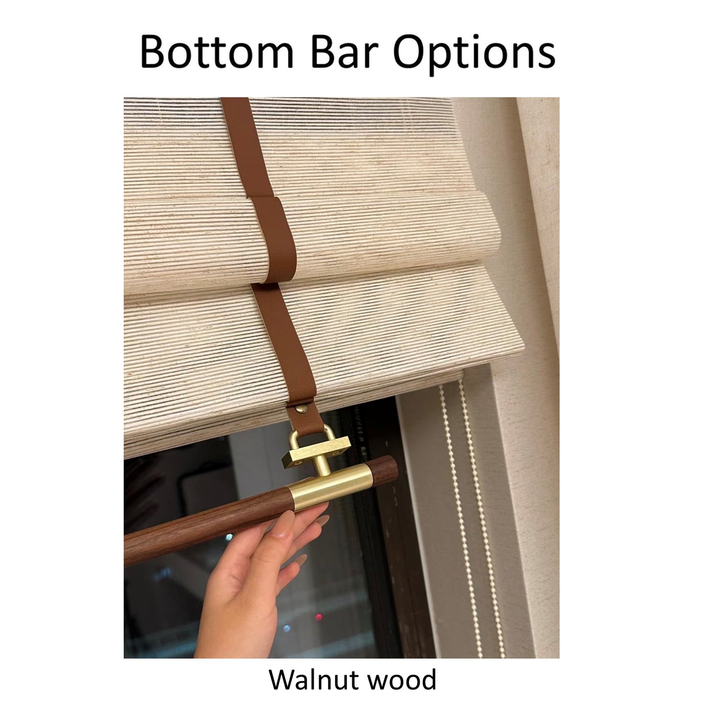 Custom-Size Roman Shade Decorative Bottom Weight Bar
