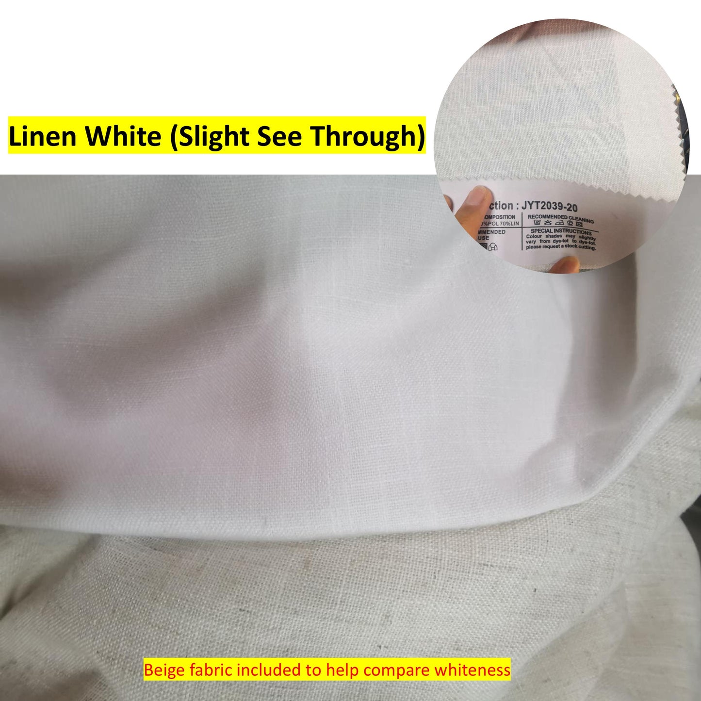 Pure White Linen Window Roman Shade