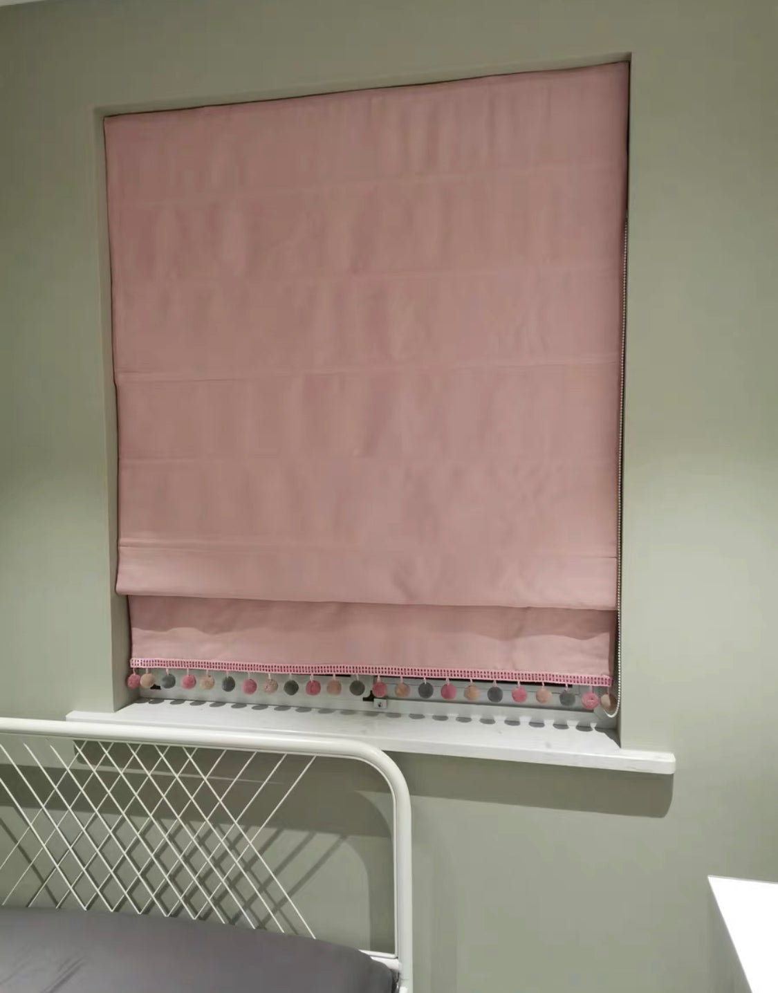Pink Theme Nursery Princess Boho Theme Linen Window Roman Shade