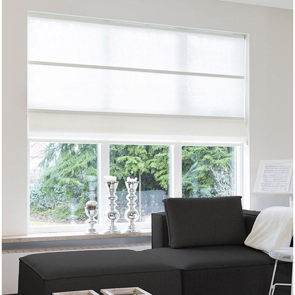Pure White Linen Window Roman Shade