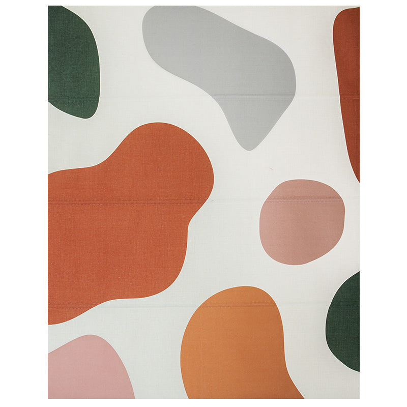 Abstract Contemporary Pastel Color Fabric Window Roman Shade