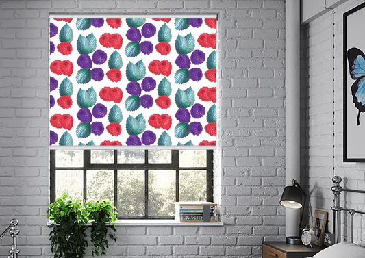 Berry Hipster Fun Print Window Roller Shade