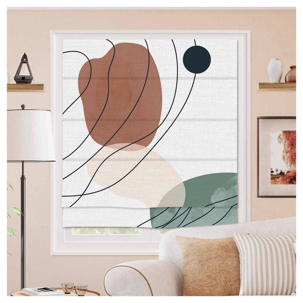 Neutral Minimalist Watercolor Window Roman Shade
