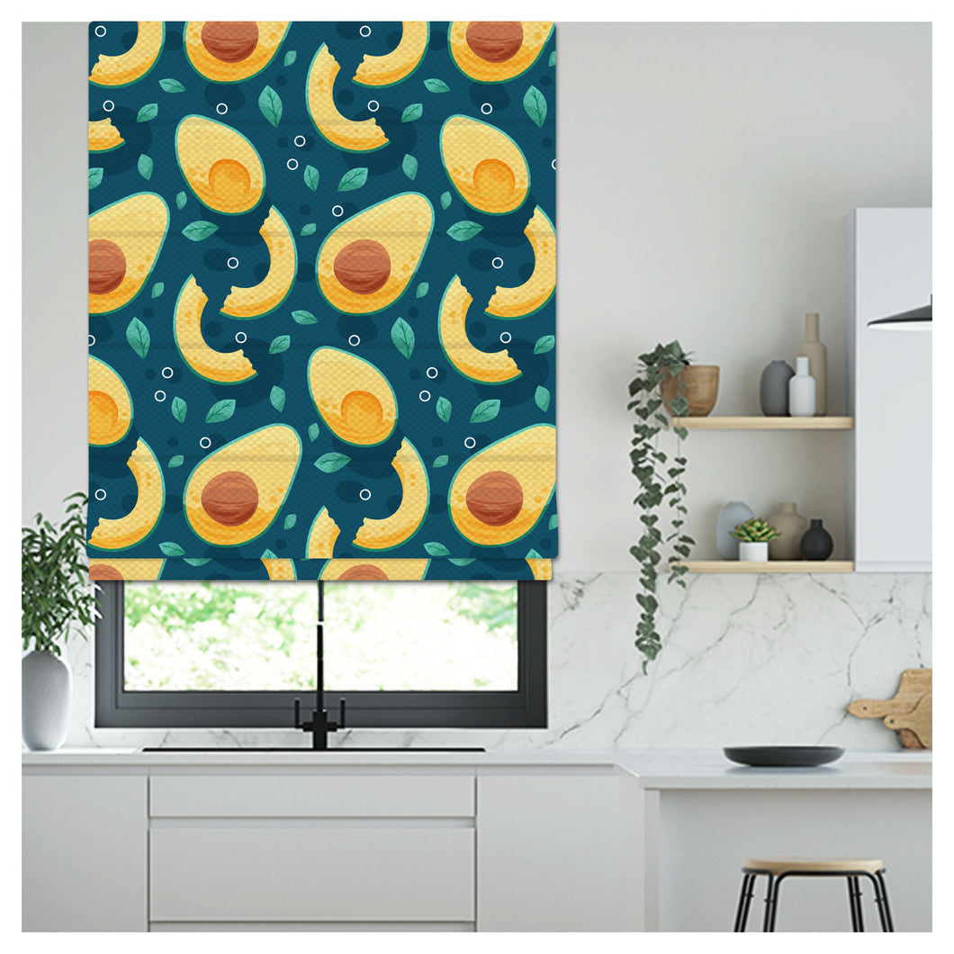 Nursery Cute Avocado Pattern Print Window Roman Shade