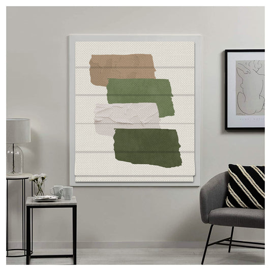 Boho Oil Painting Brush Window Roman Shade