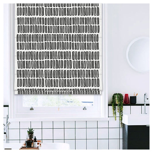 Hand Drawn Doodle Rectangle Scandinavian Window Roman Shade