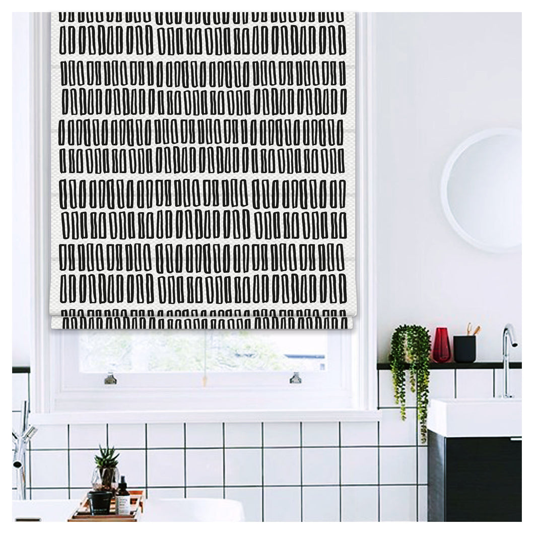 Hand Drawn Doodle Rectangle Scandinavian Window Roman Shade