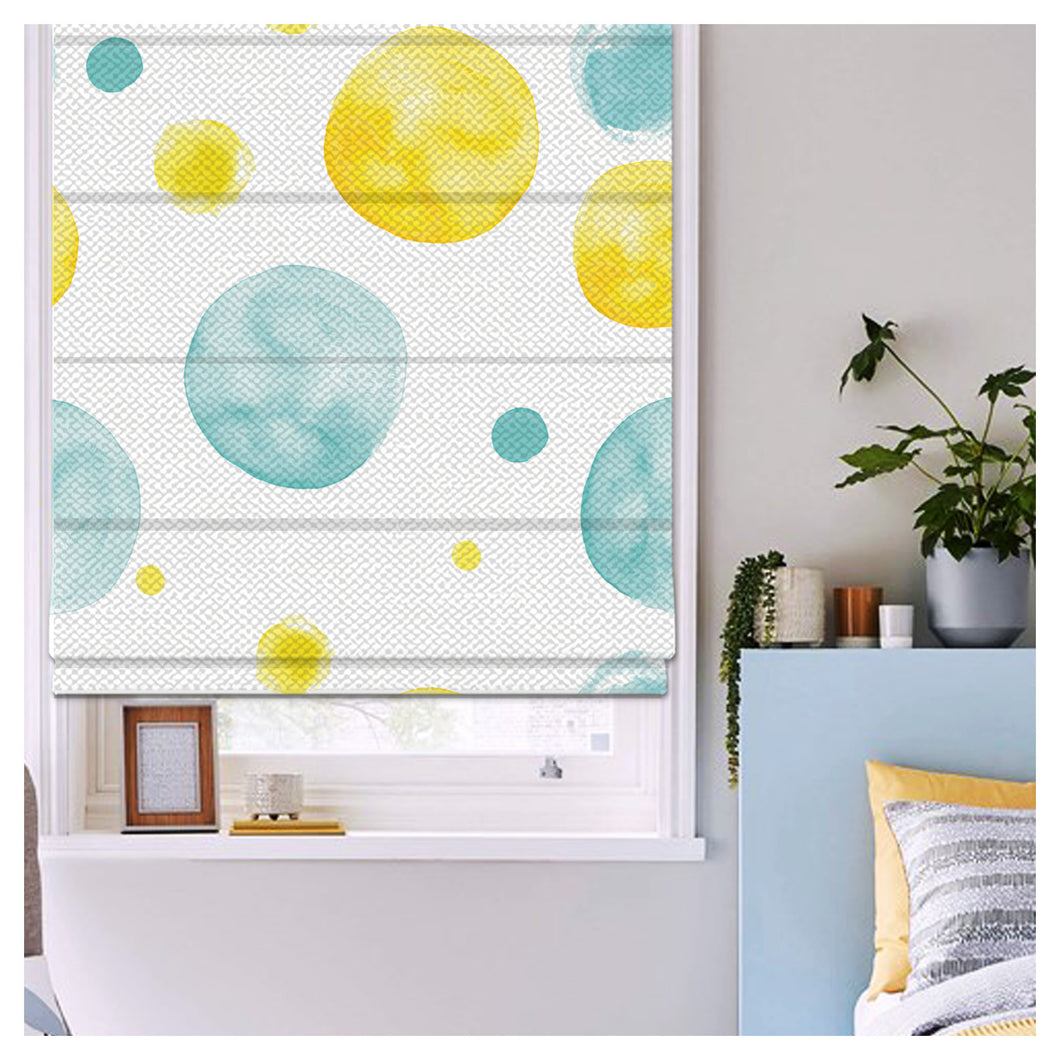 Watercolor Polka Dot Pattern Print Window Roman Shade