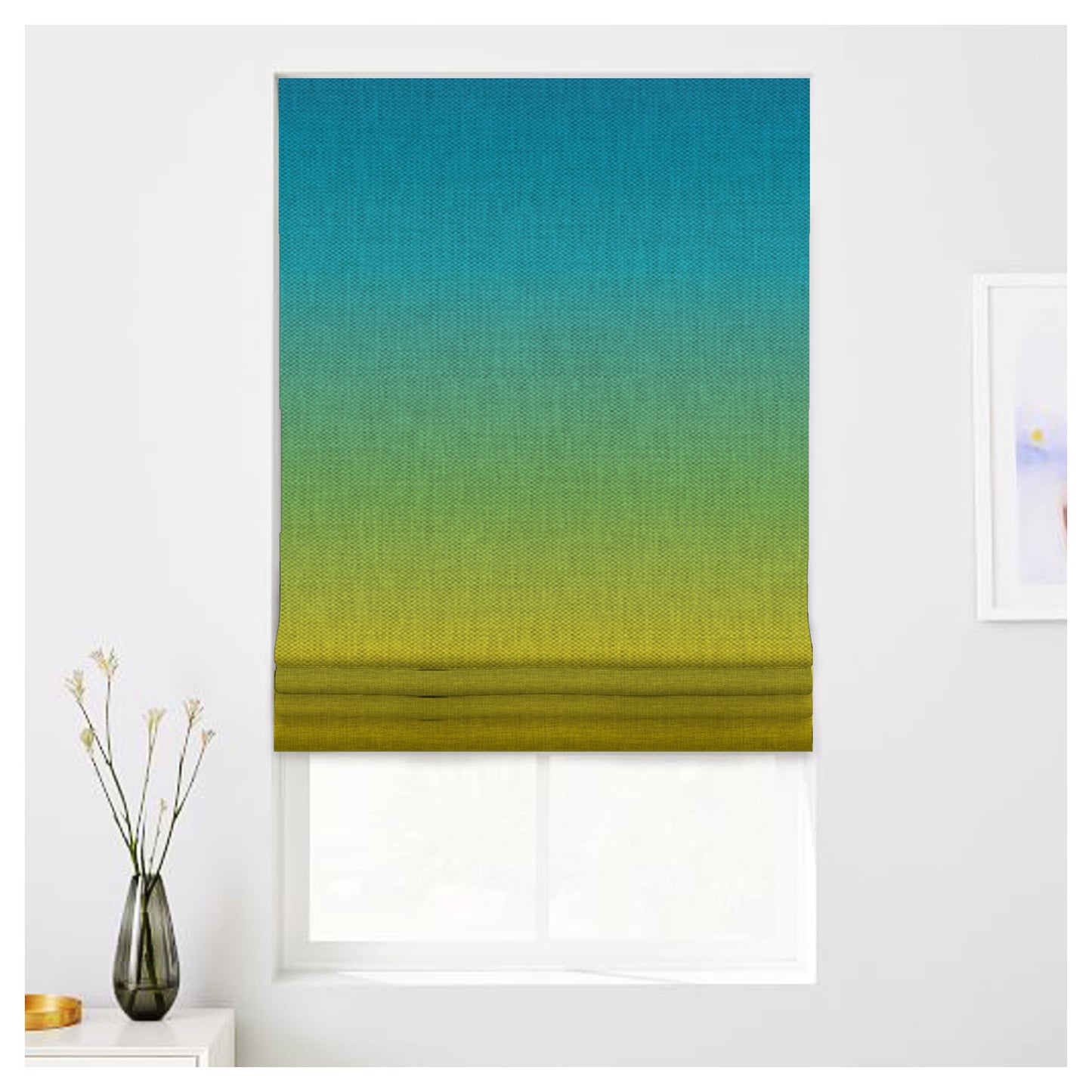 Gradient Lime Margarita Ombre Roman Shade