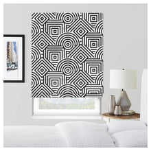Load image into Gallery viewer, Black And White Abstract Pattern Print Window Roman Shade
