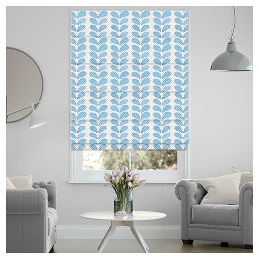 Watercolor Leaf Pattern Print Window Roman Shade