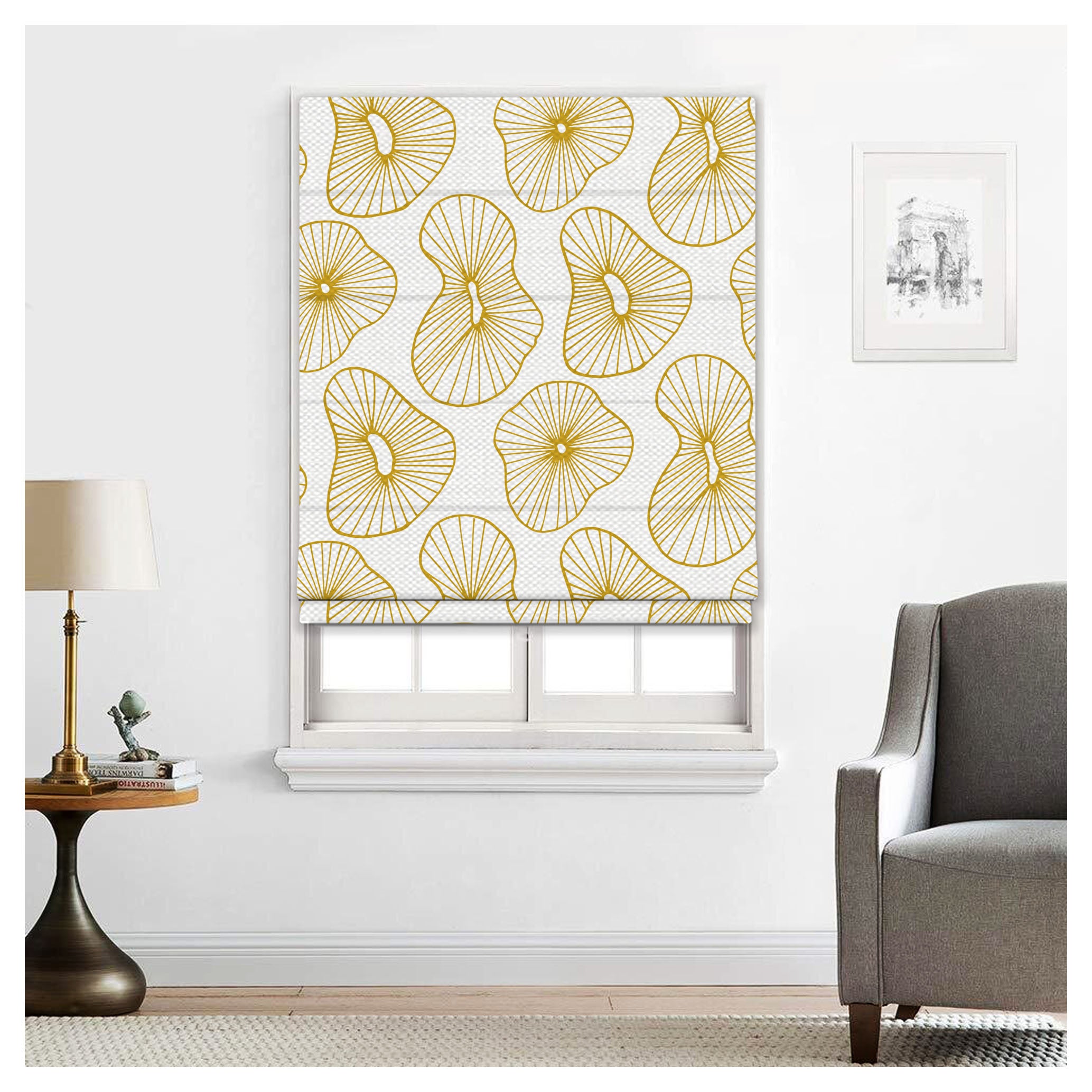 Contemporary Natural Shapes Window Roman Shade – Art Shades