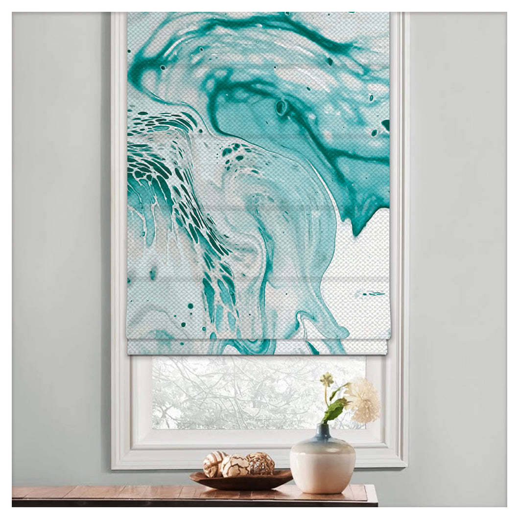 Watercolor Abstract Marble Pattern Print Window Roman Shade