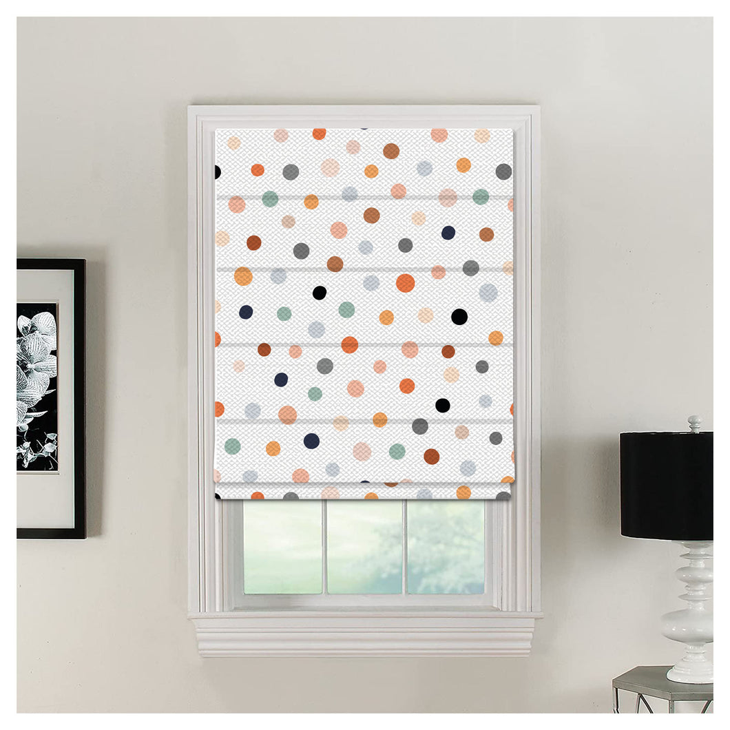 Nursery Colorful Polka Dot Pattern Print Window Roman Shade