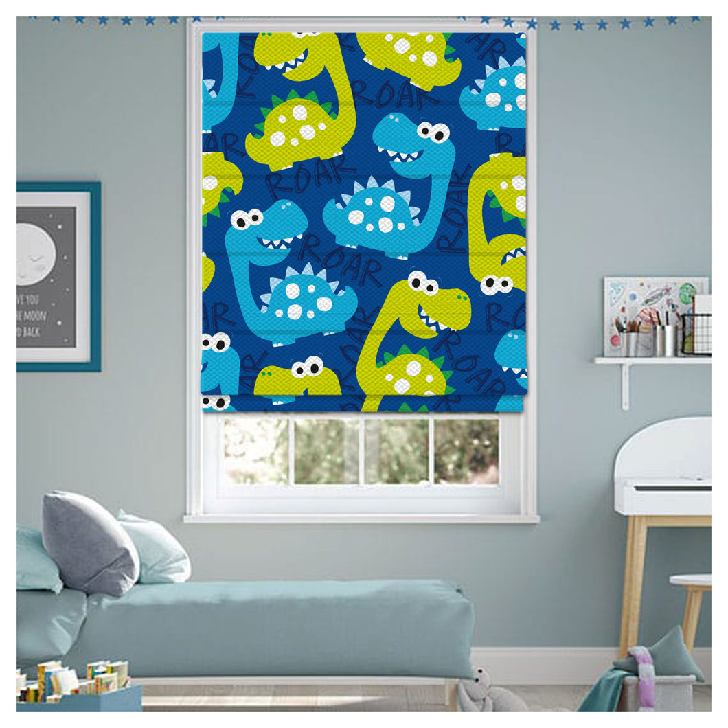 Dinosaur Nursery Pattern Print Window Roman Shade