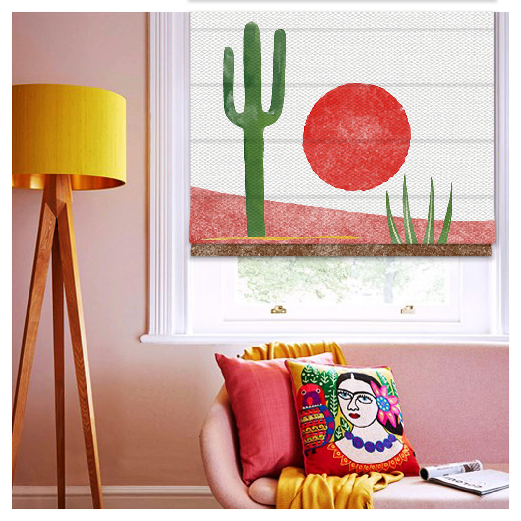Coachella Arizona Desert Landscape Pattern Print Window Roman Shade