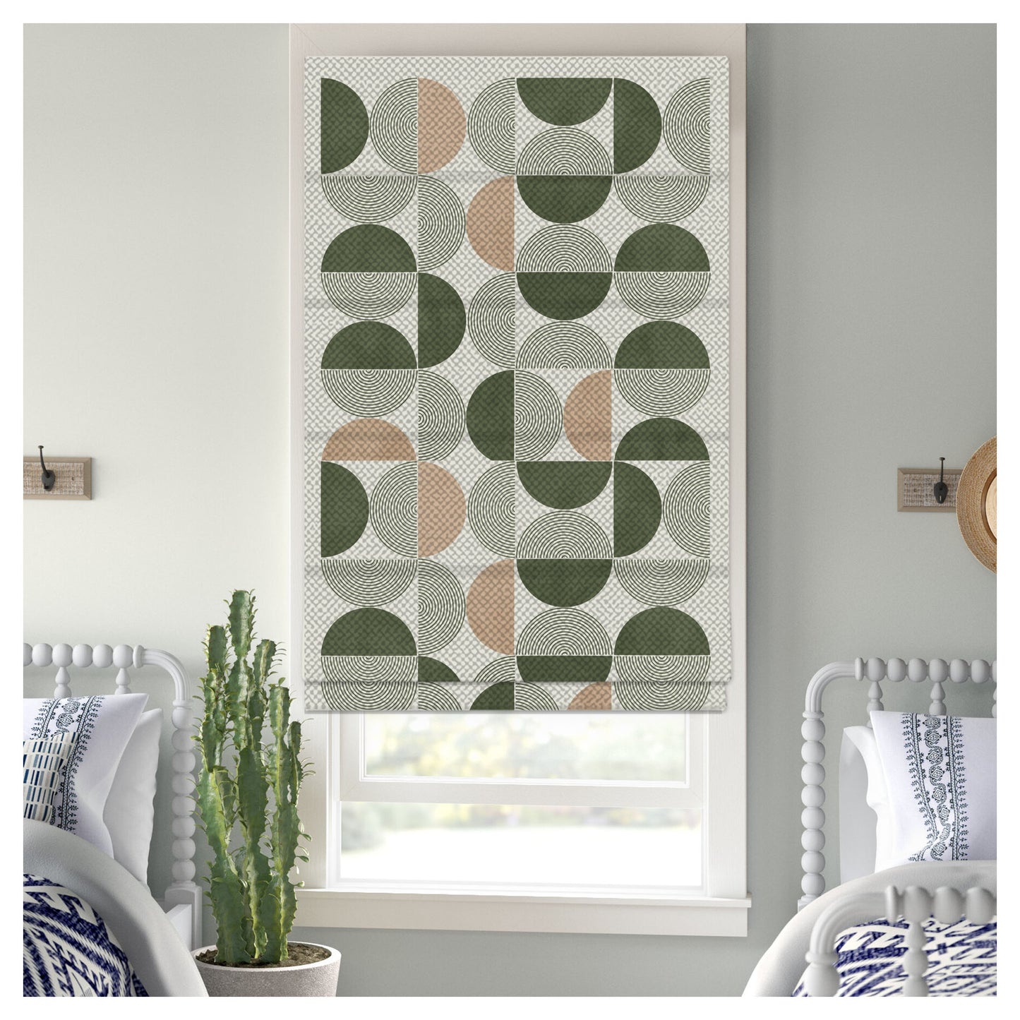 Geometric Polygon Abstract Shapes Window Roman Shade