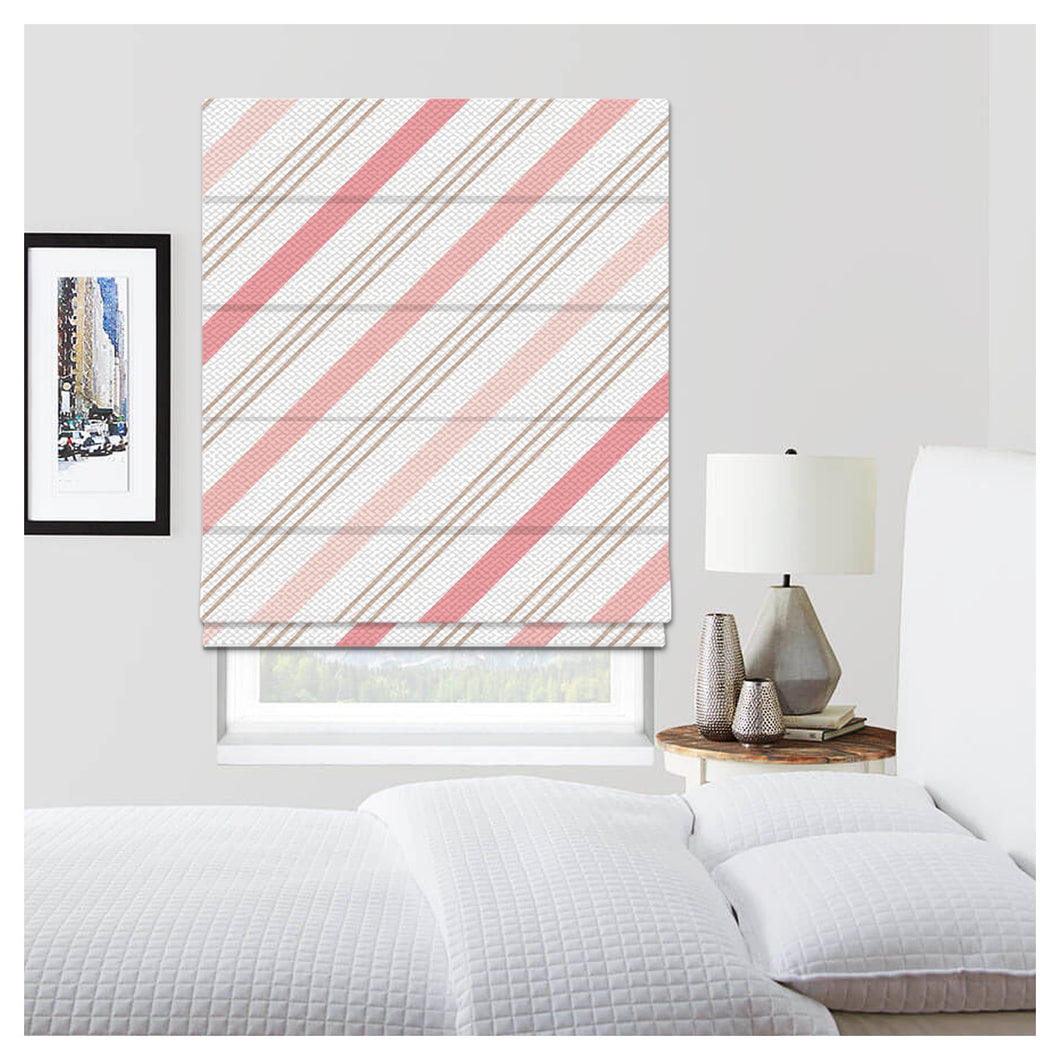 Baby Girl Pink Cute Textile Pastel Pattern Print Window Roman Shade
